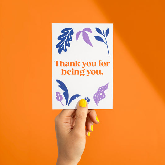 Grußkarte "Thank you" mit Reliefdruck