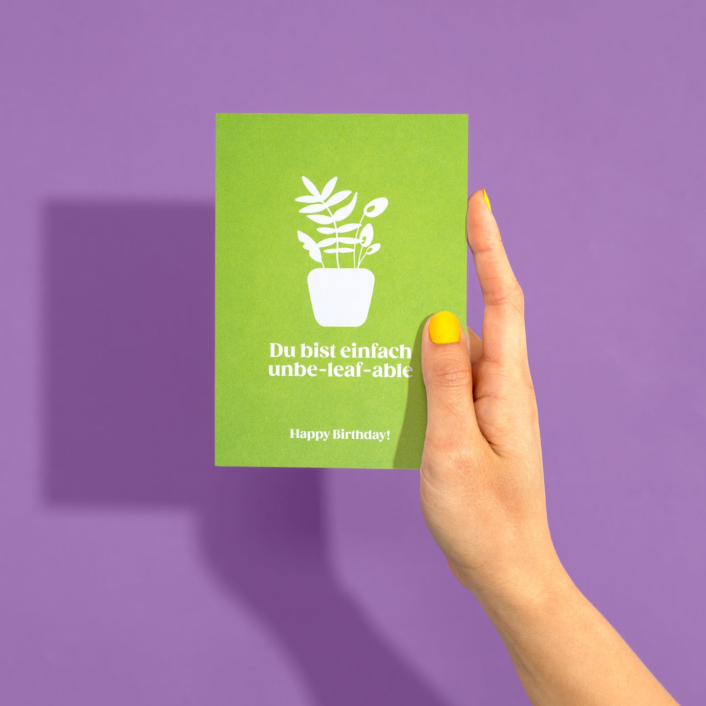 Grußkarte "Unbe-leaf-able" mit Reliefdruck