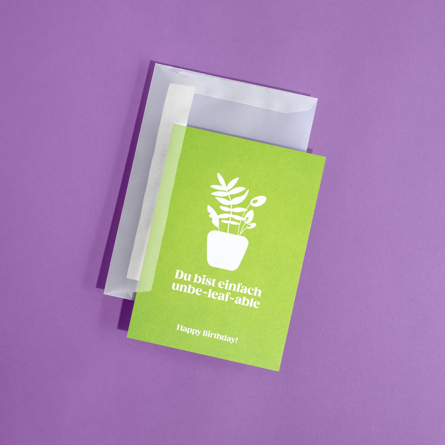 Grußkarte "Unbe-leaf-able" mit Reliefdruck