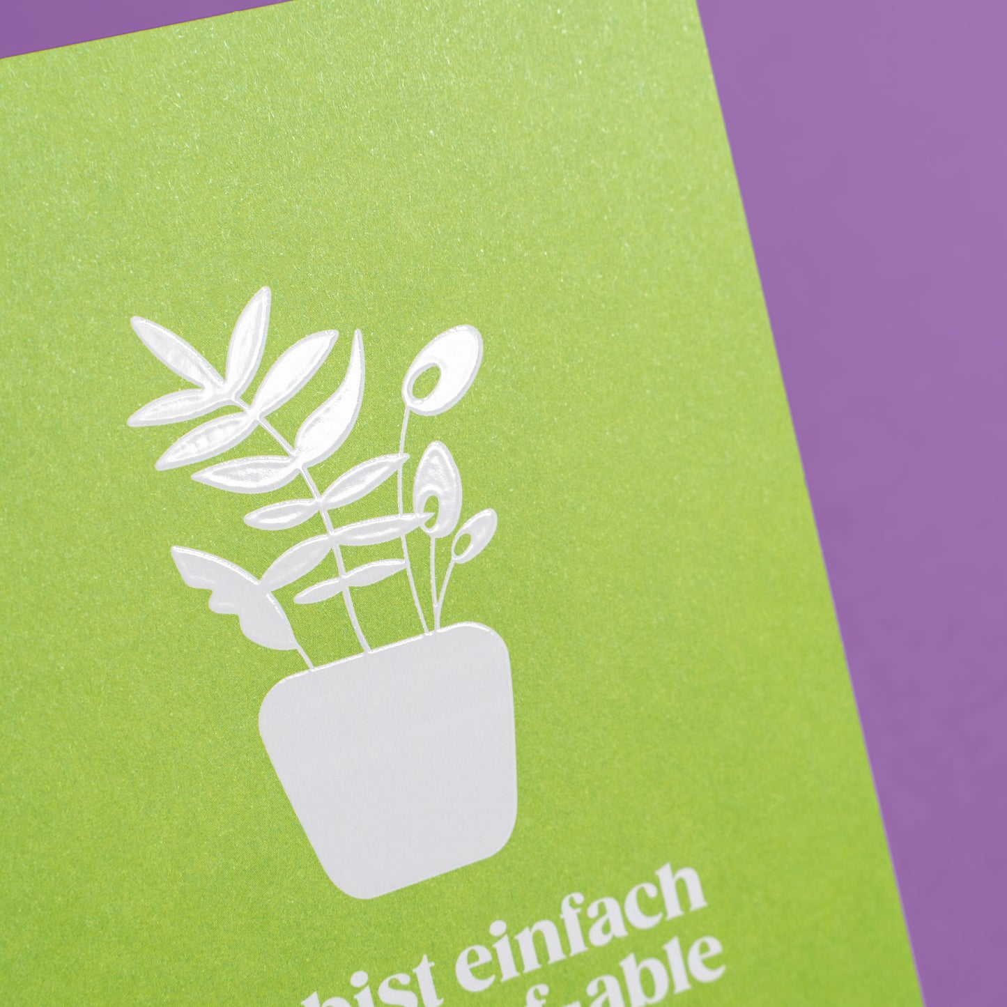 Grußkarte "Unbe-leaf-able" mit Reliefdruck