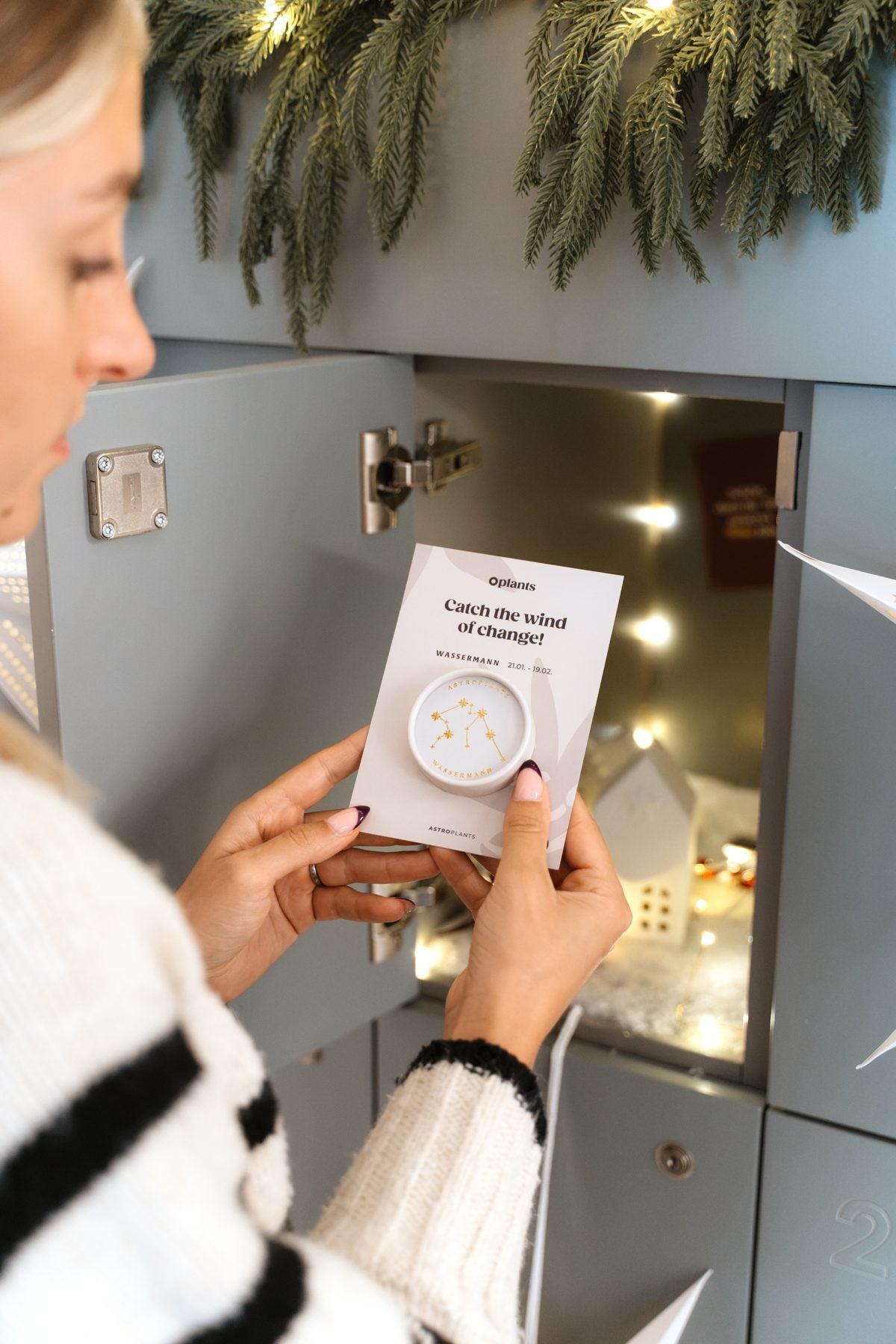 oplants Karte am Spind im Büro